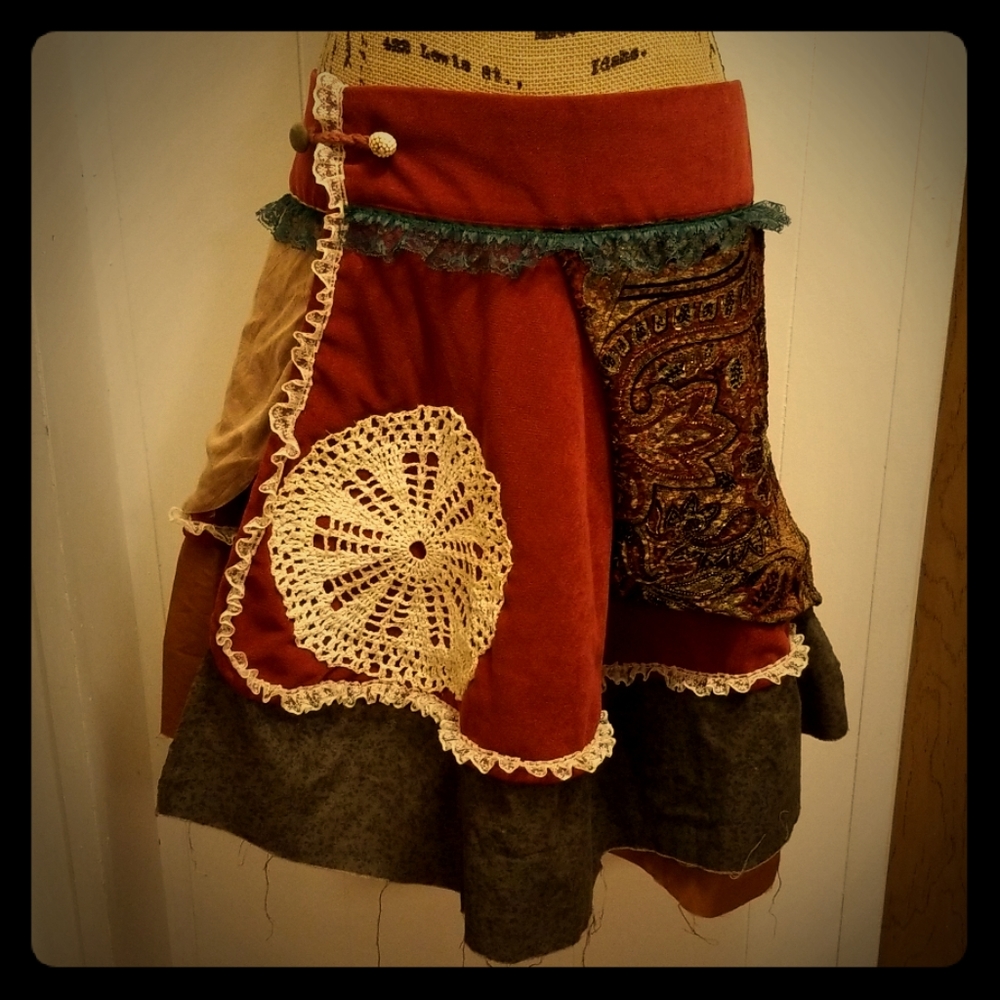 Handmade Gypsy Fairy Elf Circle Wrap Skirt Boho